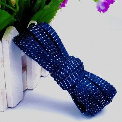 Шнурки с блестками темно-синие