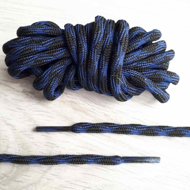 Рельефные сине-черные шнурки