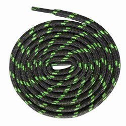 Шнурки круглые темно-серые с ярко-зелеными вкраплениями NEW
