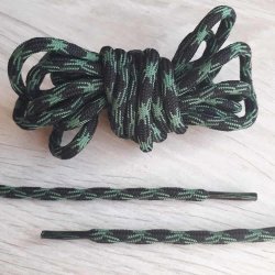 Рельефные зелено-черные шнурки