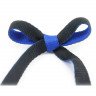 Двухцветные плоские черно-синие шнурки