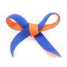 Двухцветные плоские сине-оранжевые шнурки