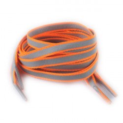 Светоотражающие плоские оранжевые шнурки