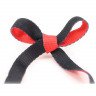 Двухцветные плоские красно-черные шнурки