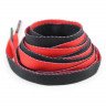Двухцветные плоские красно-черные шнурки