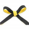 Двухцветные плоские желто-черные шнурки