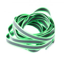 Светоотражающие плоские ярко-зеленые шнурки