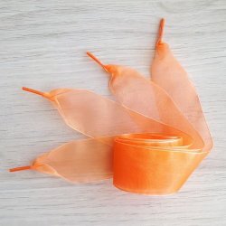 Ленты атласные оранжевые (прозрачные, 4 см)
