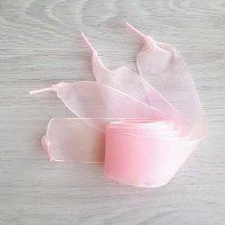 Ленты атласные розовые (прозрачные, 4 см)