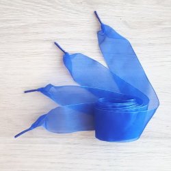 Ленты атласные синие (прозрачные, 4 см)