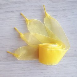 Ленты атласные желтые (прозрачные, 4 см)