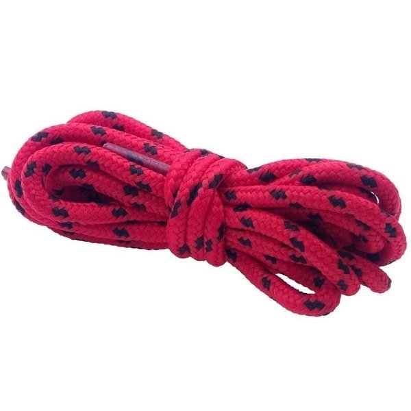 Шнурки круглые красные с черными вкраплениями