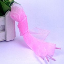 Ленты атласные розовые (прозрачные, 2 см)