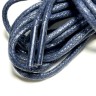 Круглые вощеные темно-синие шнурки