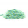 Шнурки плетеные зелено-голубые с белым 