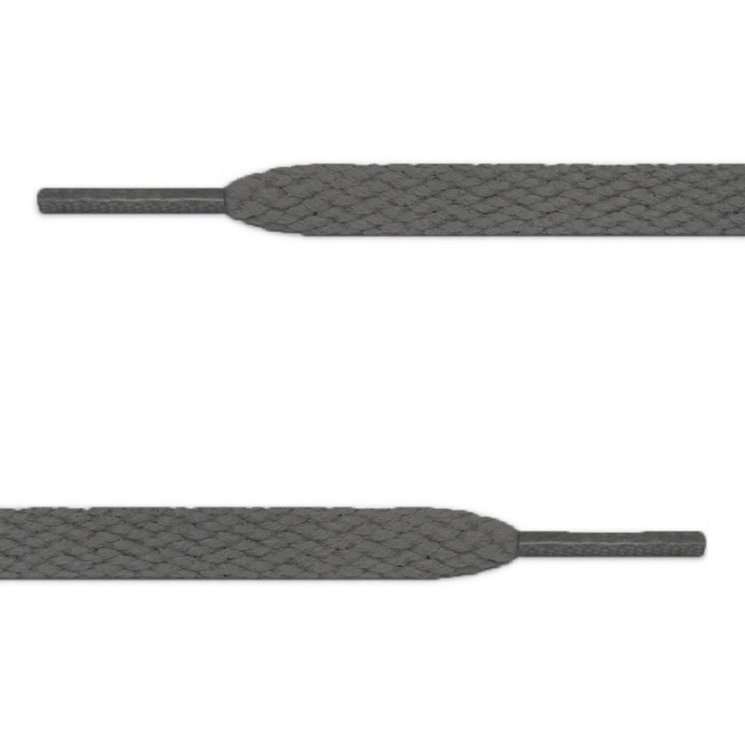 Плоские темно-серые шнурки (7 мм)
