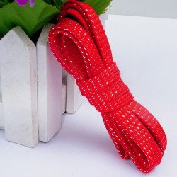 Шнурки с блестками красные