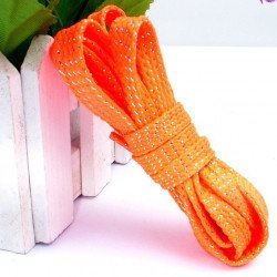 Шнурки с блестками оранжевые