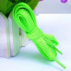Шнурки с блестками ярко-зеленые