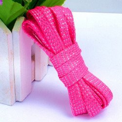 Шнурки с блестками розовые