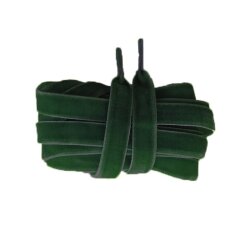 Бархатные плоские темно-зеленые шнурки