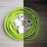 Шнурки эластичные с фиксаторами светоотражающие ярко-зеленые