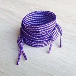 Ленты с принтом клетка фиолетовые (1 см)