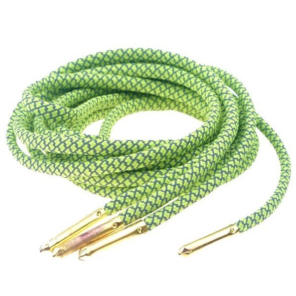 Светоотражающие круглые зеленые шнурки с металлическими наконечниками